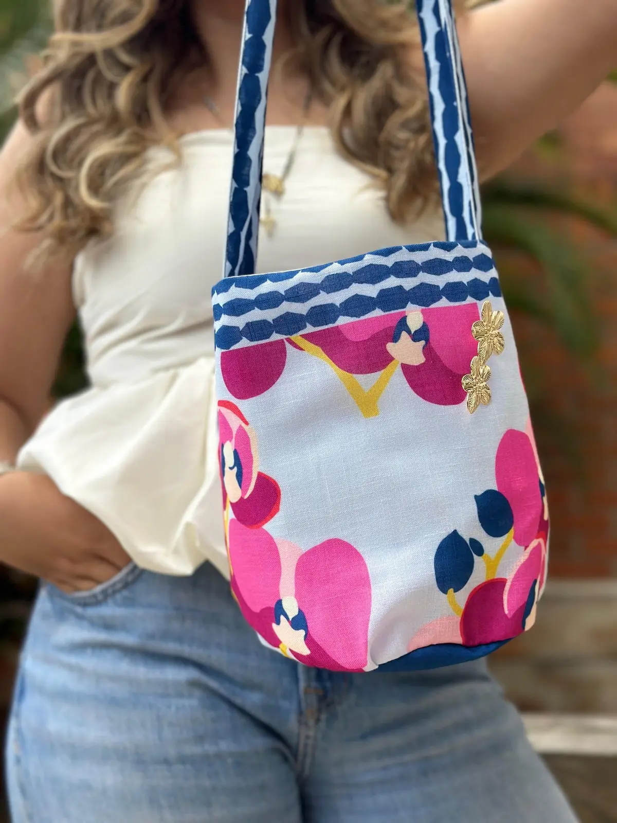 Bolso orquídeas rosado