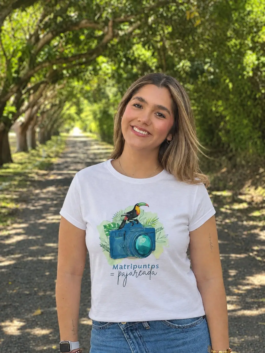 Camiseta matripuntos mujer blanca