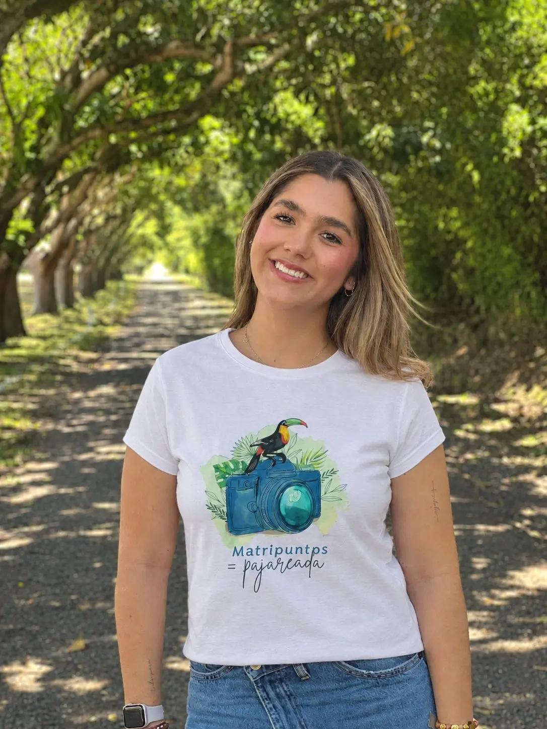Camiseta matripuntos mujer blanca
